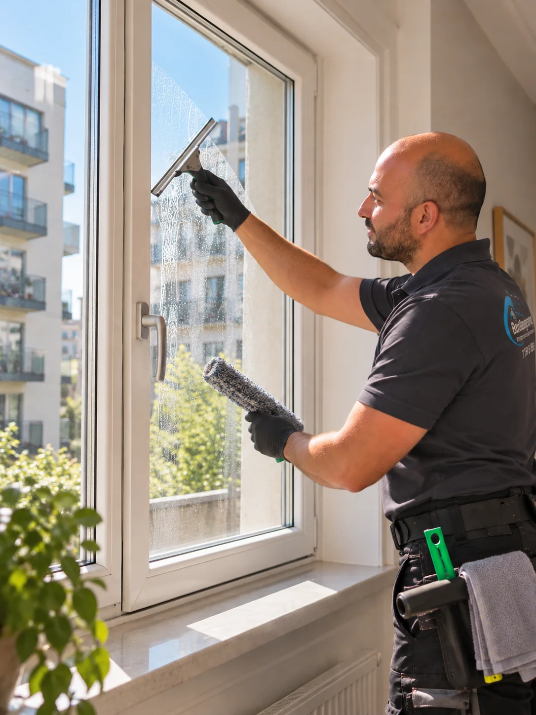 Bo fra Bo Polering pudser et vindue indvendigt